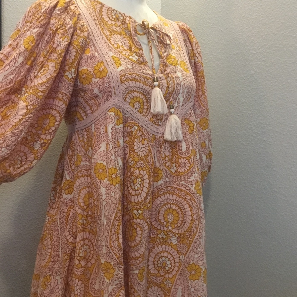 boho Anthropologie paisley mini dress